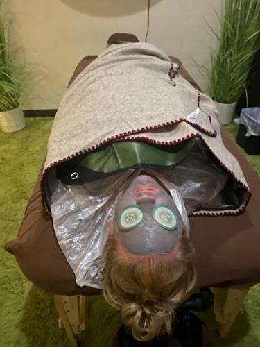 Body wraps also known as a human cocoon is great for detoxifying and moisturizing the skin and body! 
